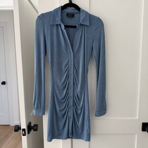 Bardot Blue Long Sleeve Dress